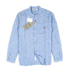 Stand-Collar Striped Herdmans Linen Shirt-OMNIGOD-UNTOUCHED IDENTITY