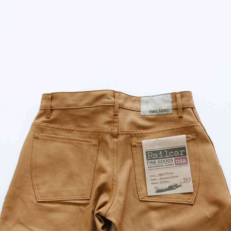 American Duck Canvas Flight Trousers Camel-RAILCAR-UNTOUCHED IDENTITY