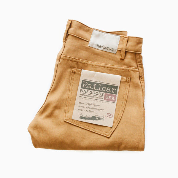 American Duck Canvas Flight Trousers Camel-RAILCAR-UNTOUCHED IDENTITY