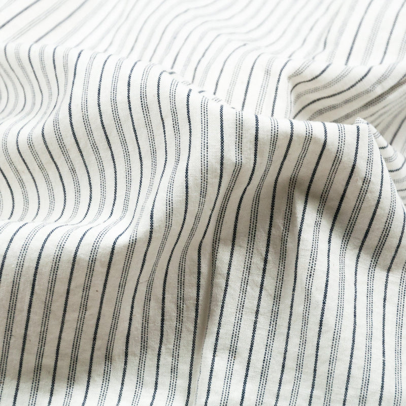 Band Collar Striped Shirt-SPELLBOUND-UNTOUCHED IDENTITY