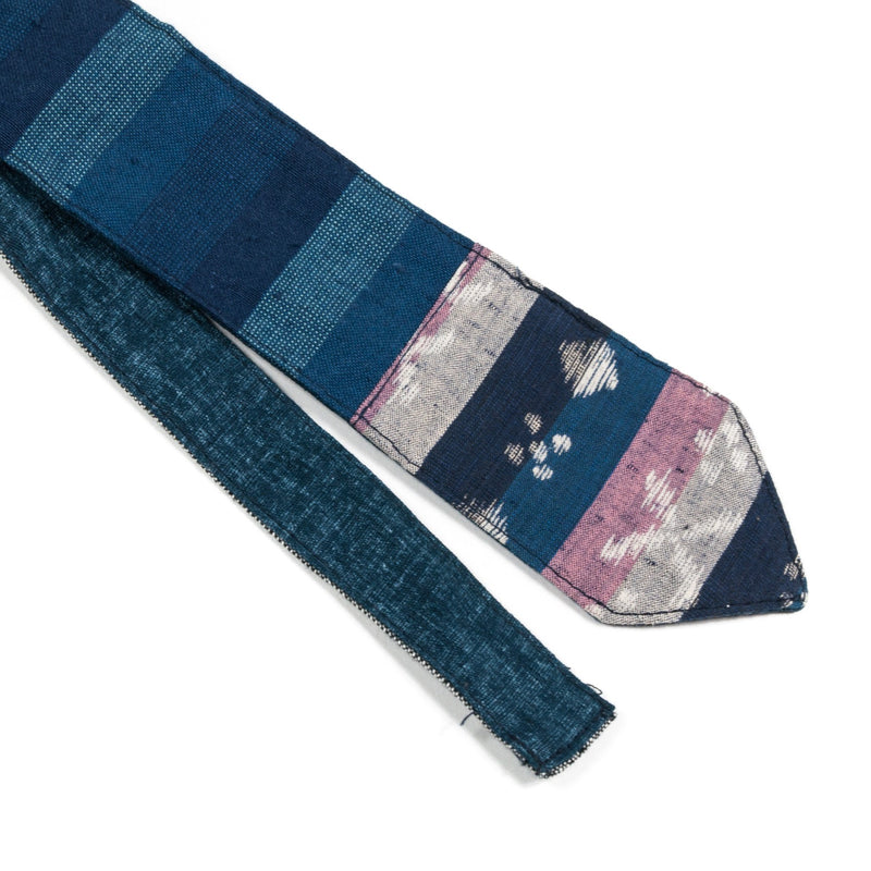 Blue Stripes Boro Tie-KIRIKO-UNTOUCHED IDENTITY