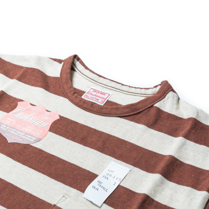 Border Pocket Tee Beige/Brown-CUSHMAN-UNTOUCHED IDENTITY