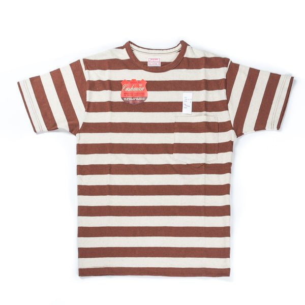 Border Pocket Tee Beige/Brown-CUSHMAN-UNTOUCHED IDENTITY