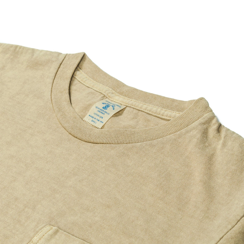 Crew Neck Pigment Dyed Pocket Tee Mustard-VELVA SHEEN-UNTOUCHED IDENTITY