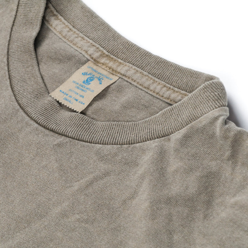 Crew Neck Pigment Dyed Pocket Tee Olive-VELVA SHEEN-UNTOUCHED IDENTITY