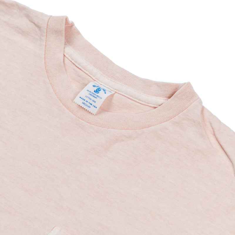 Crew Neck Pigment Dyed Pocket Tee Pink-VELVA SHEEN-UNTOUCHED IDENTITY