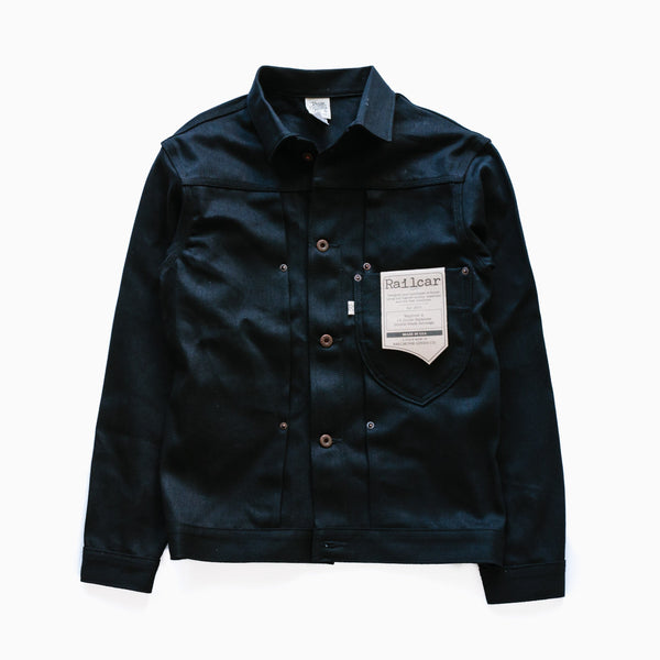 Explorer 13oz Double Black Selvedge Denim Jacket-RAILCAR-UNTOUCHED IDENTITY