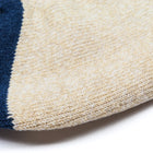 Half Pile Cotton-Blend Sneaker Socks Cream Navy-CUSHMAN-UNTOUCHED IDENTITY