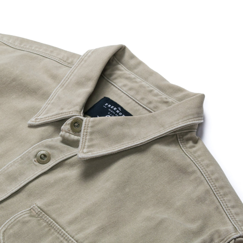 Japanese Twill Utility Work Shirt in Army Green-FREENOTE CLOTH-UNTOUCHED IDENTITY