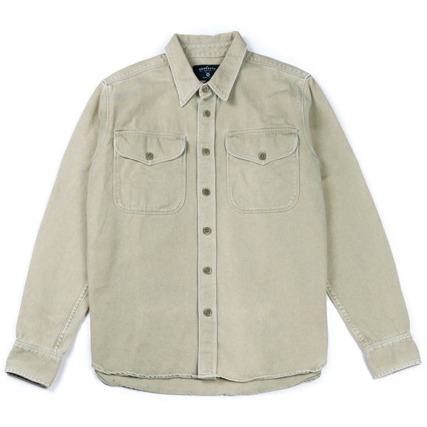 Japanese Twill Utility Work Shirt in Army Green-FREENOTE CLOTH-UNTOUCHED IDENTITY