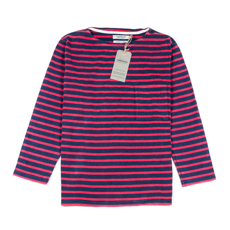 Long Sleeve Marine Pocket Striped Tee Red-OMNIGOD-UNTOUCHED IDENTITY