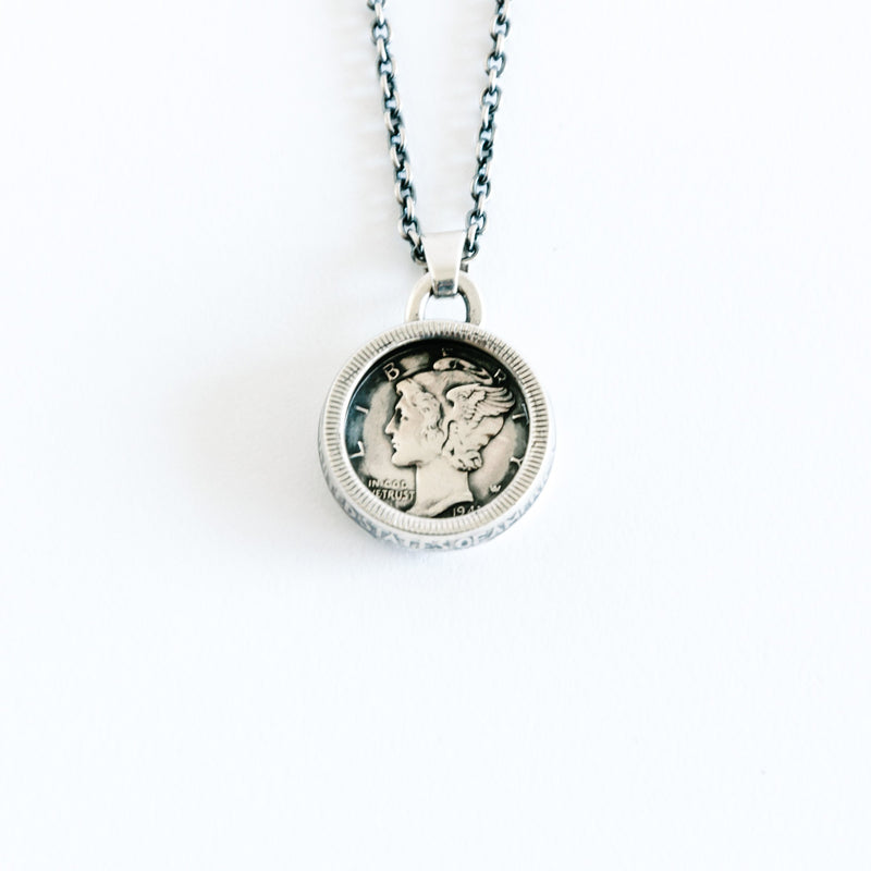 Mercury 25c Coin Necklace-NORTH WORKS-UNTOUCHED IDENTITY
