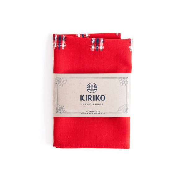 Pocket Square Kimono Bright Red-KIRIKO-UNTOUCHED IDENTITY