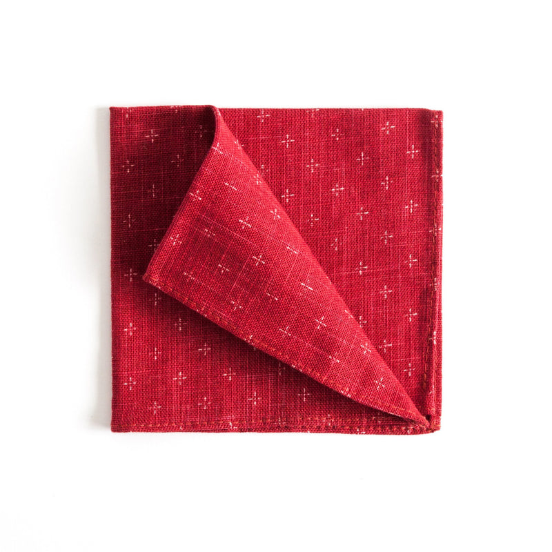Pocket Square Red Kagasuri-KIRIKO-UNTOUCHED IDENTITY
