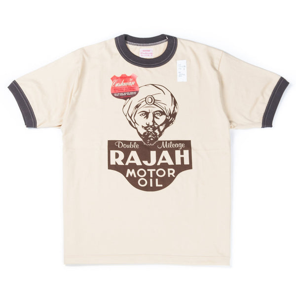 "Rajah Motor Oil" Tee Cream/Charcoal-CUSHMAN-UNTOUCHED IDENTITY