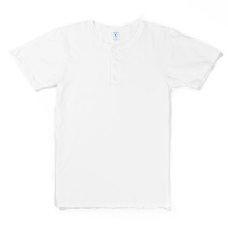 Short Sleeve Henley Tee White-VELVA SHEEN-UNTOUCHED IDENTITY