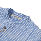 Stand-Collar Striped Herdmans Linen Shirt-OMNIGOD-UNTOUCHED IDENTITY