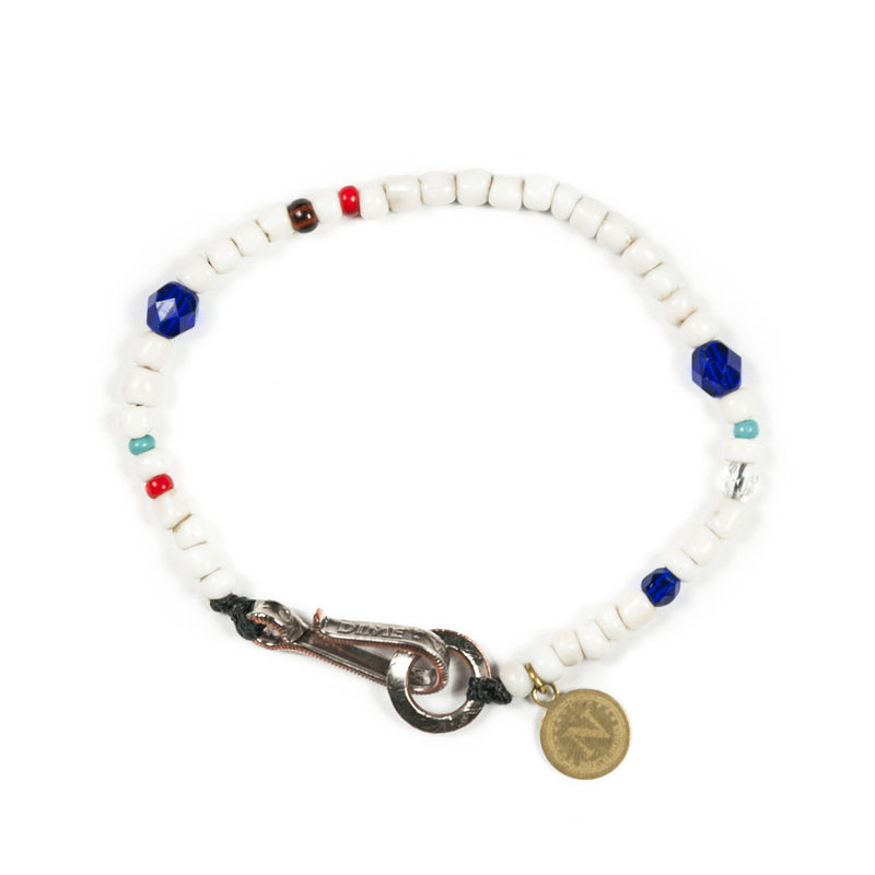 White Beads & Bohemian Cut Glass Beads Bracelet Montana-NORTH WORKS-UNTOUCHED IDENTITY