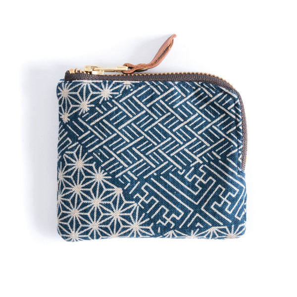 Zipper Wallet Indigo Multipattern-KIRIKO-UNTOUCHED IDENTITY