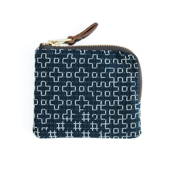 Zipper Wallet Sashiko Pattern-KIRIKO-UNTOUCHED IDENTITY